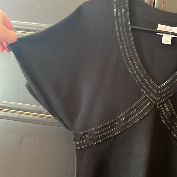 LOFT black sequin top - Picture 3 of 5